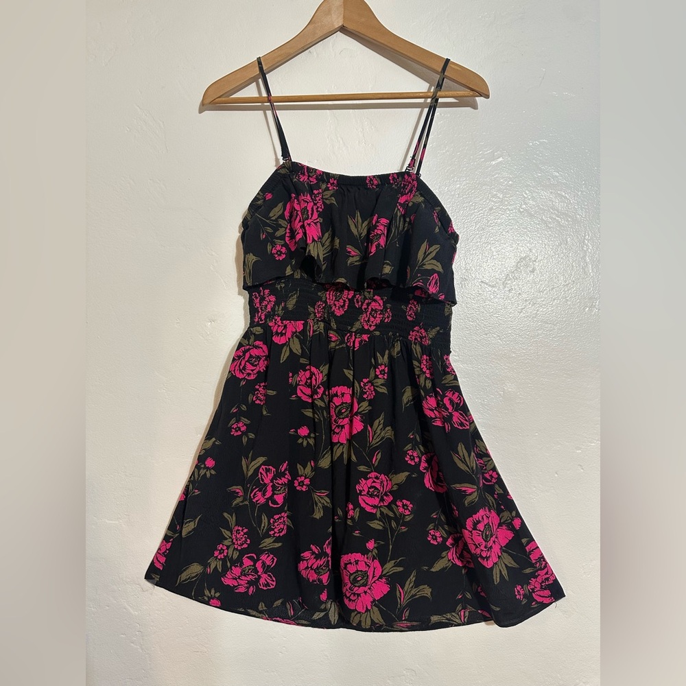 Express Medium Black and Pink Dress